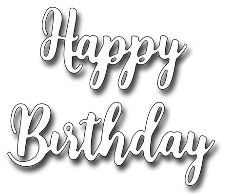 Frantic Stamper Precision Die - Brush Script Happy Birthday | Happy birthday coloring pages ...