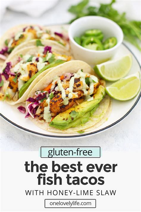 (The Best) Fish Tacos with Honey Lime Cilantro Slaw • One Lovely Life