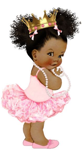 African American Princess Baby Shower Backdrop | Zazzle.com | Baby girl clipart, Black baby art ...