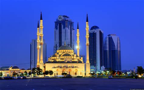 Grozny city at night time · Russia Travel Blog