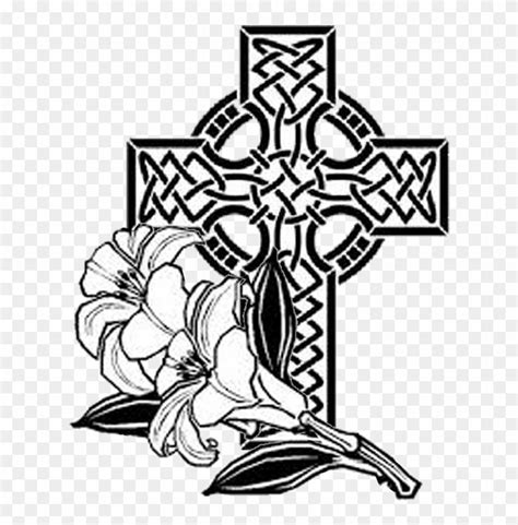 Easter Sunday April - Cross With Flowers Coloring Pages - Free Transparent PNG Clipart Images ...
