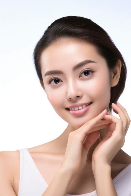 Premium AI Image | Beautiful young female model in concept of skin care