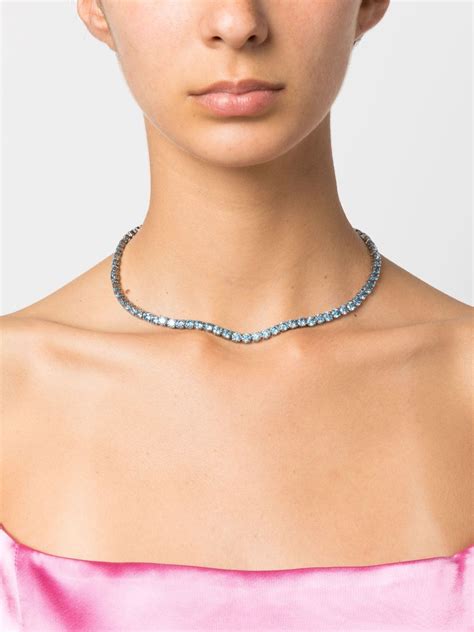 Swarovski Matrix Tennis crystal-embellished Necklace | Blue | FARFETCH