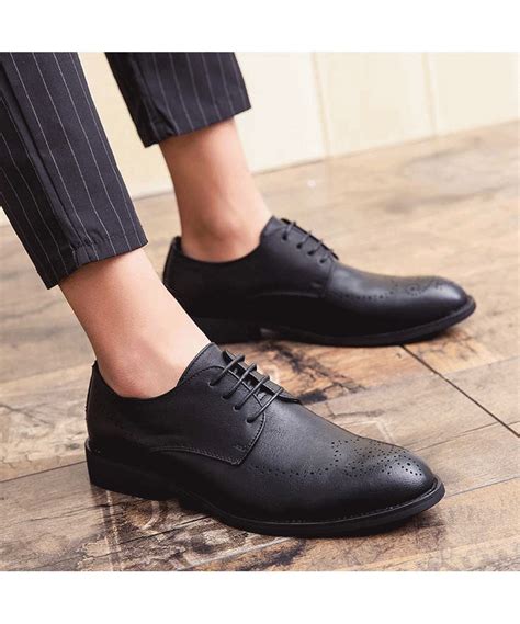 Black retro brogue leather derby dress shoe 1964 | Dress shoes men, Black leather dress shoes ...