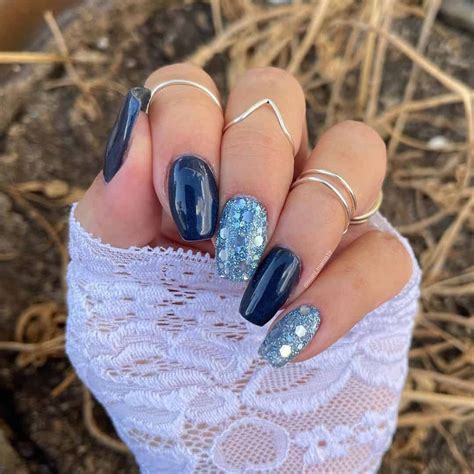 Top 40 Stunning Nail Designs With Glitter 2022(Short & Long) | Blue ...