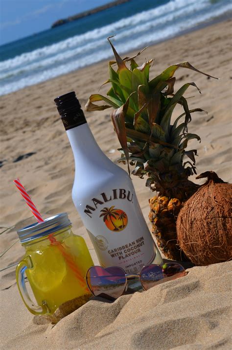 Free stock photo of malibu rum punch on beach, summer