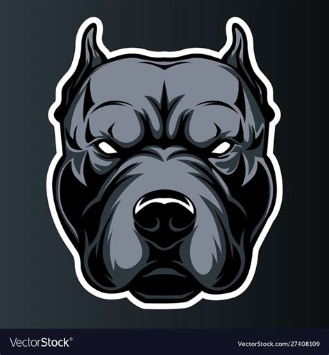 Pitbull dog head logo icon 01. Download a Free Preview or High Quality Adobe Illustrator Ai, EPS ...