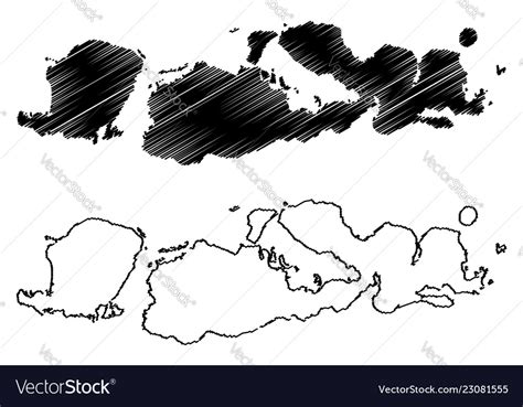 West nusa tenggara map Royalty Free Vector Image