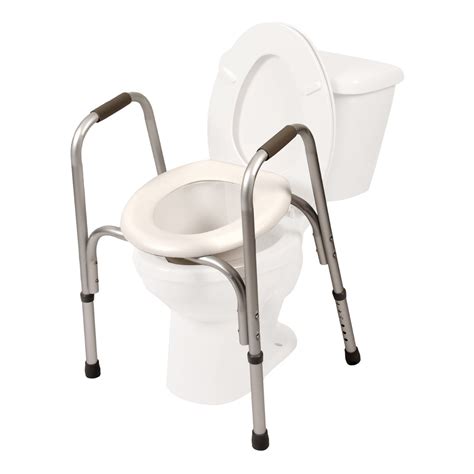 Raised Toilet Seat w/ Safety Frame - Pre-Assembled, Free Shipping - Home Medical Supply