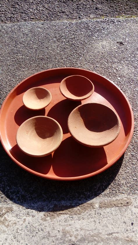 Mini Small Bowls / Saucers - Handmade x 4 - Terracotta World