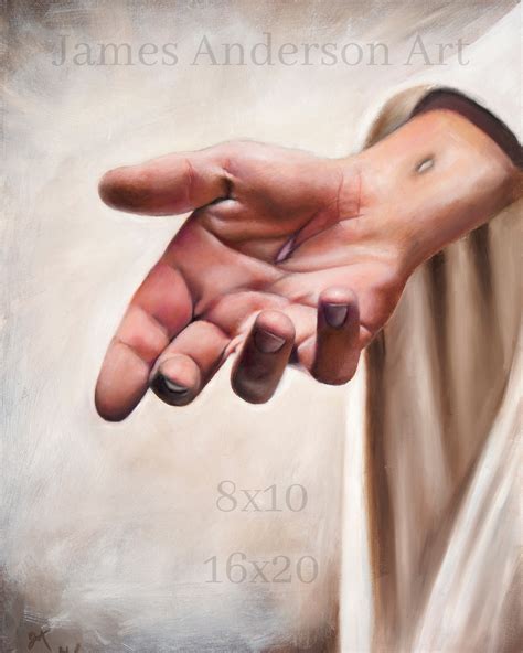 Reaching Out by James Anderson. Jesus Christ Hand Painting. - Etsy