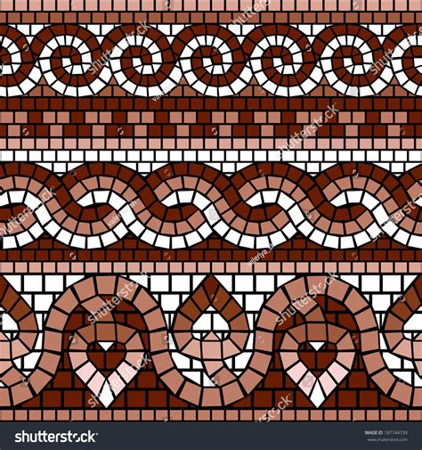 vector seamless background with classic Greek mosaic | Mosaic patterns ...