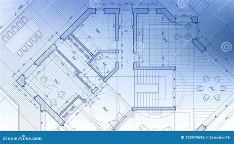 Architecture Design: Blueprint Plan - Vector Illustration of a P Stock Vector - Illustration of ...