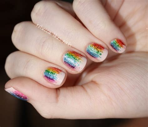 Sparkly rainbow | Rainbow glitter, Nails, Fancy