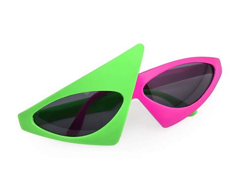 SCSpecial Novelty Party Sunglasses 80s Asymmetric Glasses Hot Pink Neon ...