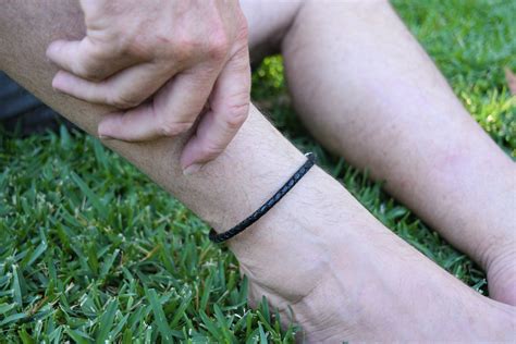 Men's Black Leather Anklet | Black Leather Anklets for Men Australia