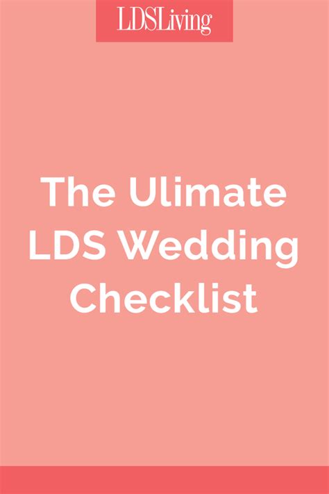 The Ultimate LDS Wedding Checklist | Wedding checklist, Lds wedding ...