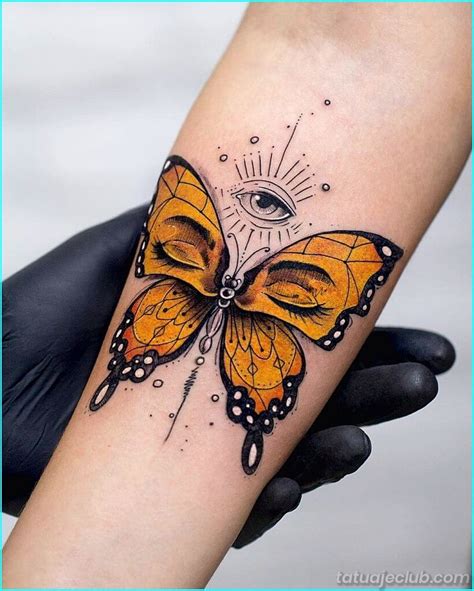 Tatuajes de mariposa 3D en el brazo | Tatuajeclub.com