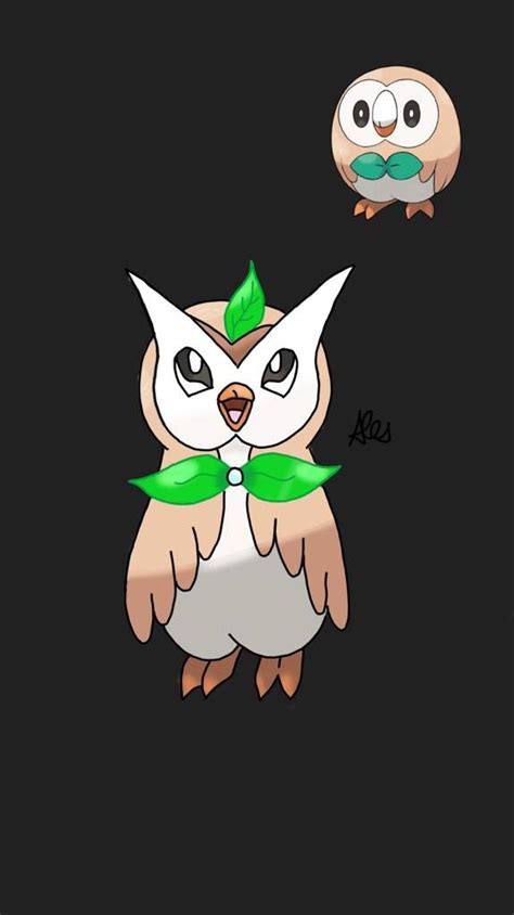 Rowlet & Evolution Digital Art | Pokémon Amino