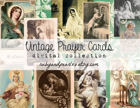 Vintage Prayer Card Collection Digital Download 48 Cards | Etsy UK