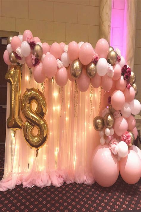 Balloon Garland backdrop by Paper Bloom Twist | 18th birthday decorations, Birthday balloon ...