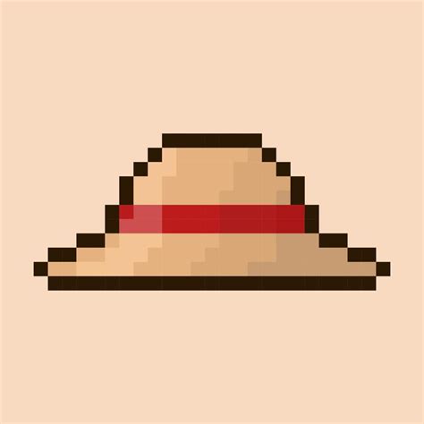 pixel art style, 18 bit style straw hat vector 12003660 Vector Art at ...