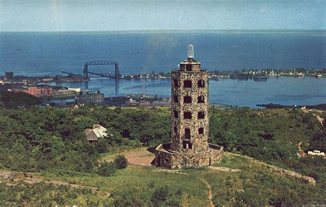 Duluth - Skyline Drive - W 7th Street to Skyline Parkway to park - Built in 1939, Enger Tower, a ...