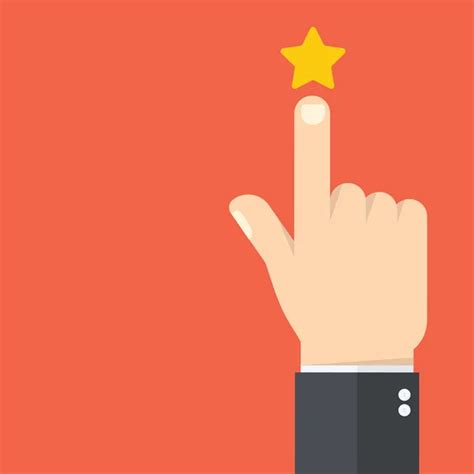 Hand Pointing Finger Pointing Rating Stars Flat Design Stock Vector Image by ©misterjabmail ...