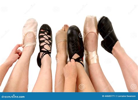 Styles Of Dance Shoes In Feet Stock Photo - Image: 44685771