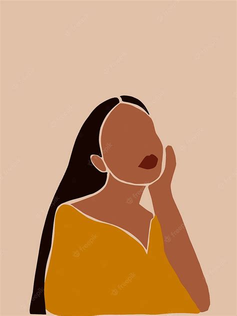 1080P free download | Premium Vector. Abstract minimalist boho woman ...