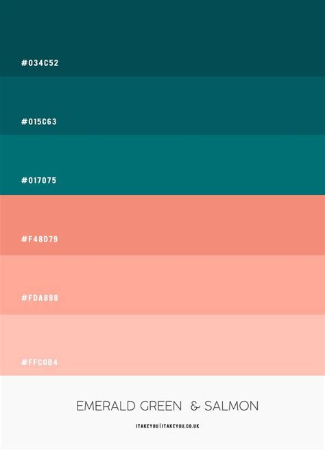 emerald green and salmon hex colors, emerald green and salmon, teal and salmon color palette ...