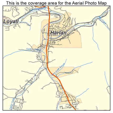 Aerial Photography Map of Harlan, KY Kentucky