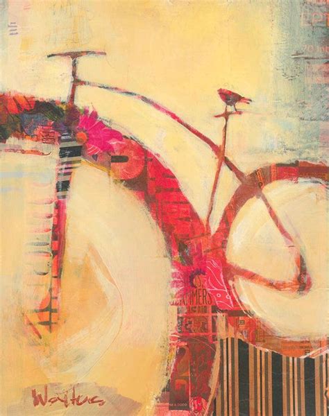 Red+Bike+And+Bird+Original+Painting+by+ShelliWalters+on+Etsy | Bicycle ...