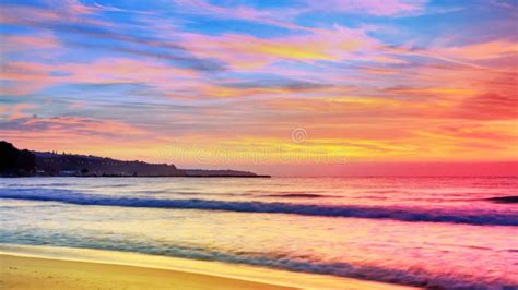 Colorful Sunrise with Long Exposure Effect for Background, Seaside ...