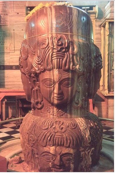 Shivling with 8 faces of Lord Shiva at the Pashupatinath Temple in the city of Mandsaur in ...