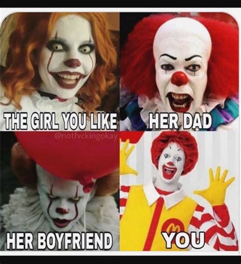 Haha I love this | Funny clown memes, Funny horror, Clowns funny