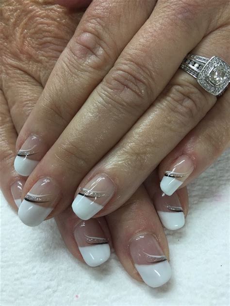 Elegant white angled French Gel Nails | Gel nail designs, Nails, Nail designs