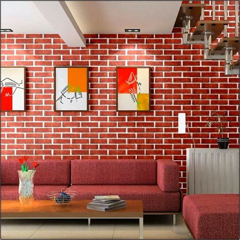 Red Brick Wall Tiles Living Room - Living Room : Home Decorating Ideas #QgqD1Kgd8V