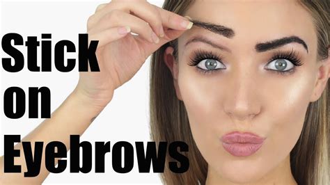 Trying STICK ON EYEBROWS?! | Stephanie Lange - YouTube