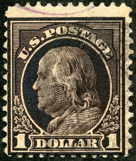 USA 1912 Scott 423 $1 violet brown "Franklin"