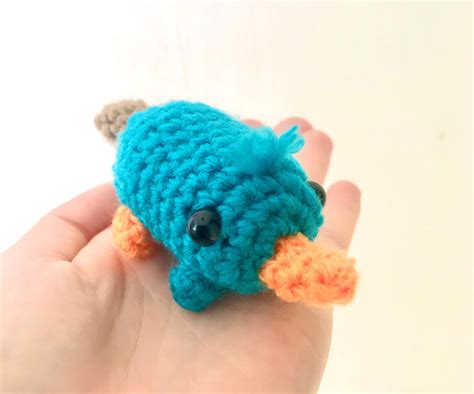 Perry The Platypus, Acrylic Yarn, Keyrings, Crocheting, Safety, Crochet ...