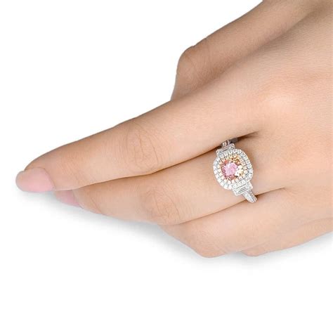 GIA Certified Cushion Cut Fancy Pink Diamond Ring, 2.03 Carat at ...