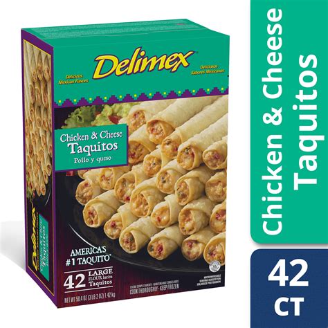 Delimex Chicken & Cheese Flour Taquitos, Frozen Appetizer, 42 ct - 50.4 ...