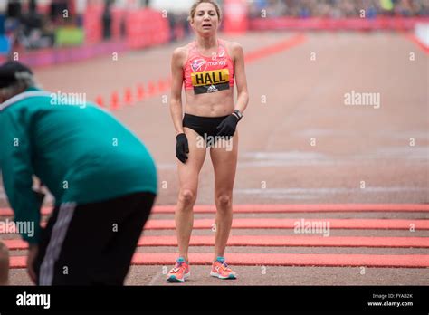 Sara Hall of USA after finishing in the elite womens race at the 2016 ...