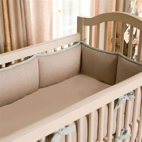 Light Blue Linen Crib Bumper | Baby crib bedding, Baby boy room decor ideas blue, Crib bumper