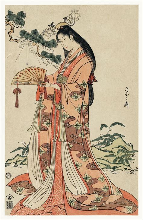 Sotoori Hime by Eishi Hosoda (1756-1829), a traditional Japanese Ukyio ...