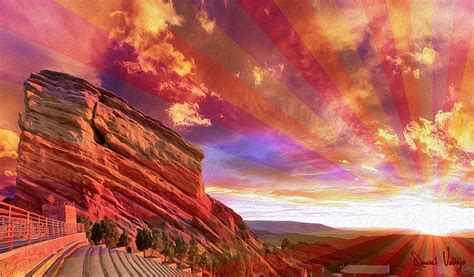 Red Rocks Sunrise Digital Art by Daniel Vallejo