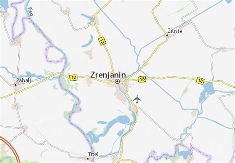 Map of Zrenjanin - Michelin Zrenjanin map - ViaMichelin