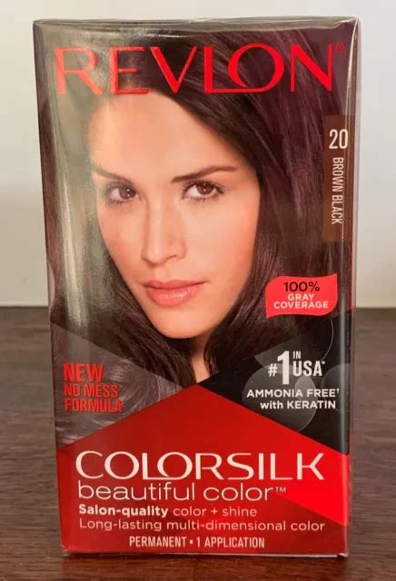 REVLON COLORSILK BEAUTIFUL Color Permanent Hair Color, 20 Brown Black, box damag $8.00 - PicClick