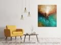 Big Vertical Original Abstract Art Large Canvas Art Turquoise Teal ...